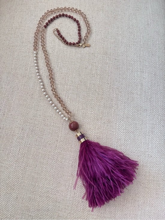 kate spade Jewelry - Kate Spade Swing Time Feather Tassel Pendant Necklace